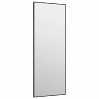 vidaXL T&uuml;rspiegel Schwarz 30x80 cm Glas und Aluminium