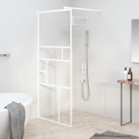 vidaXL Duschwand f&uuml;r Walk-In Dusche 90x195 cm ESG-Glas Wei&szlig;