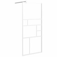 vidaXL Duschwand f&uuml;r Walk-In Dusche 90x195 cm ESG-Glas Wei&szlig;