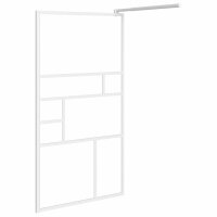 vidaXL Duschwand f&uuml;r Walk-In Dusche 90x195 cm ESG-Glas Wei&szlig;