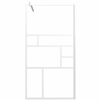vidaXL Duschwand für Walk-In Dusche 115x195 cm ESG-Glas Weiß