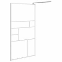 vidaXL Duschwand für Walk-In Dusche 115x195 cm ESG-Glas Weiß