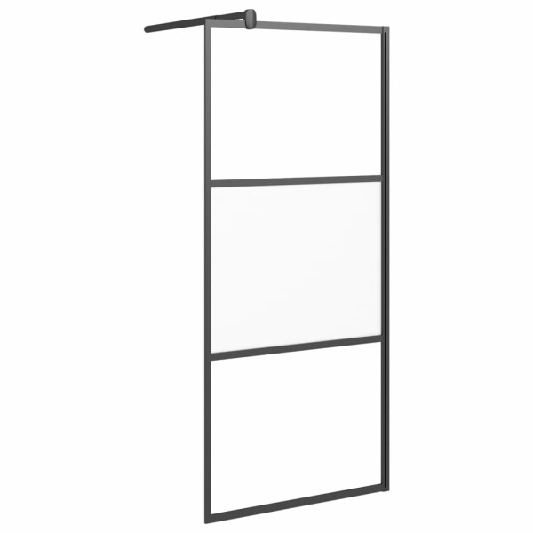 vidaXL Duschwand f&uuml;r Walk-In Dusche 80x195 cm ESG Halbmattiert Schwarz