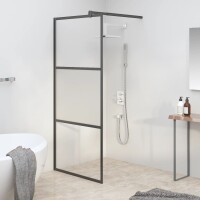 vidaXL Duschwand f&uuml;r Walk-In Dusche 80x195 cm ESG Halbmattiert Schwarz