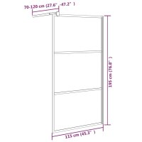 vidaXL Duschwand f&uuml;r Walk-In Dusche 115x195cm ESG Halbmattiert Schwarz