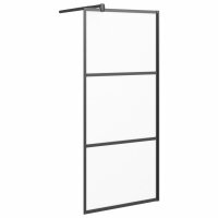 vidaXL Duschwand f&uuml;r Walk-In Dusche 80x195 cm ESG Mattiert Schwarz