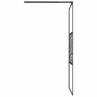 vidaXL Duschwand f&uuml;r Walk-In Dusche 80x195 cm ESG Steindesign Schwarz