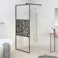 vidaXL Duschwand f&uuml;r Walk-In Dusche 90x195 cm ESG Steindesign Schwarz