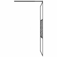 vidaXL Duschwand f&uuml;r Walk-In Dusche 100x195cm ESG Steindesign Schwarz