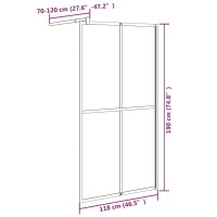 vidaXL Duschwand f&uuml;r Walk-in Dusche 118x190 cm Dunkles Sicherheitsglas