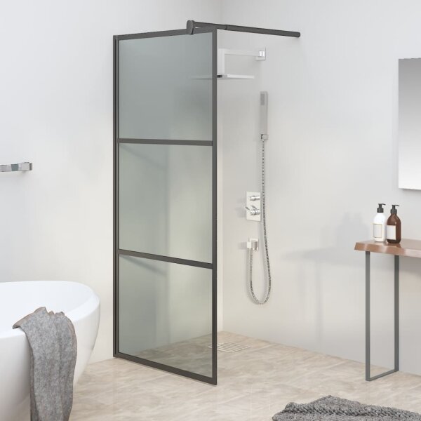 vidaXL Duschwand f&uuml;r Walk-In Dusche 80x195 cm Dunkel ESG Glas Schwarz