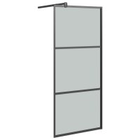 vidaXL Duschwand f&uuml;r Walk-In Dusche 80x195 cm Dunkel ESG Glas Schwarz