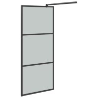 vidaXL Duschwand f&uuml;r Walk-In Dusche 80x195 cm Dunkel ESG Glas Schwarz