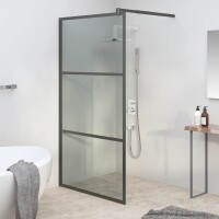 vidaXL Duschwand f&uuml;r Walk-In Dusche 100x195 cm Dunkel ESG Glas Schwarz