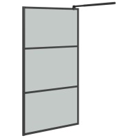 vidaXL Duschwand f&uuml;r Walk-In Dusche 100x195 cm Dunkel ESG Glas Schwarz