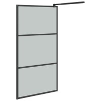 vidaXL Duschwand f&uuml;r Walk-In Dusche 115x195 cm Dunkel ESG Glas Schwarz