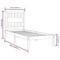 vidaXL Massivholzbett Kiefer 90x200 cm