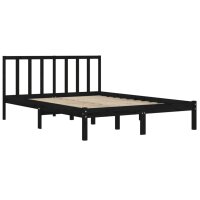 vidaXL Massivholzbett Schwarz Kiefer 150x200 cm 5FT King Size