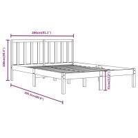 vidaXL Massivholzbett Kiefer 200x200 cm