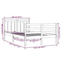 vidaXL Massivholzbett Wei&szlig; 120x190 cm 4FT Small Double