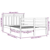 vidaXL Massivholzbett Wei&szlig; 120x200 cm