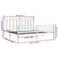 vidaXL Massivholzbett Wei&szlig; 200x200 cm