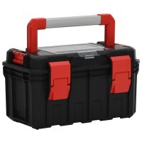 vidaXL Werkzeugkoffer Schwarz und Rot 45x28x26,5 cm