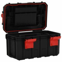 vidaXL Werkzeugkoffer Schwarz und Rot 45x28x26,5 cm