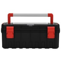 vidaXL Werkzeugkoffer Schwarz und Rot 65x28x31,5 cm