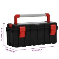 vidaXL Werkzeugkoffer Schwarz und Rot 65x28x31,5 cm