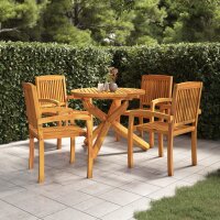 vidaXL 5-tlg. Garten-Essgruppe Massivholz Teak