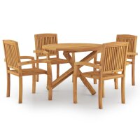 vidaXL 5-tlg. Garten-Essgruppe Massivholz Teak