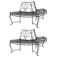 vidaXL Baumbänke Halbrund 2 Stk. Ø160 cm...