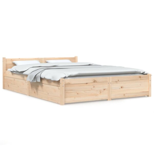 vidaXL Bett mit Schubladen 135x190 cm 4FT6 Double