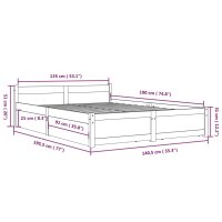 vidaXL Bett mit Schubladen 135x190 cm 4FT6 Double