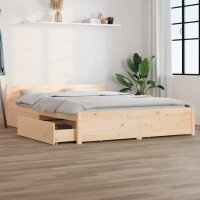 vidaXL Bett mit Schubladen 135x190 cm 4FT6 Double