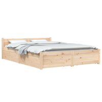 vidaXL Bett mit Schubladen 135x190 cm 4FT6 Double