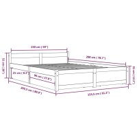 vidaXL Bett mit Schubladen Wei&szlig; 150x200 cm 5FT King Size