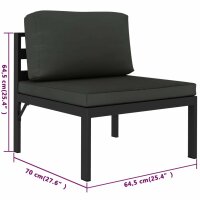 vidaXL 6-tlg. Garten-Lounge-Set mit Kissen Aluminium Anthrazit