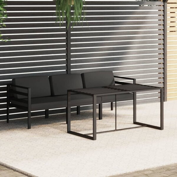 vidaXL 4-tlg. Garten-Lounge-Set mit Kissen Aluminium Anthrazit