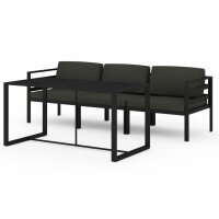 vidaXL 4-tlg. Garten-Lounge-Set mit Kissen Aluminium Anthrazit