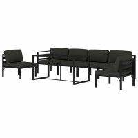 vidaXL 7-tlg. Garten-Lounge-Set mit Kissen Aluminium Anthrazit