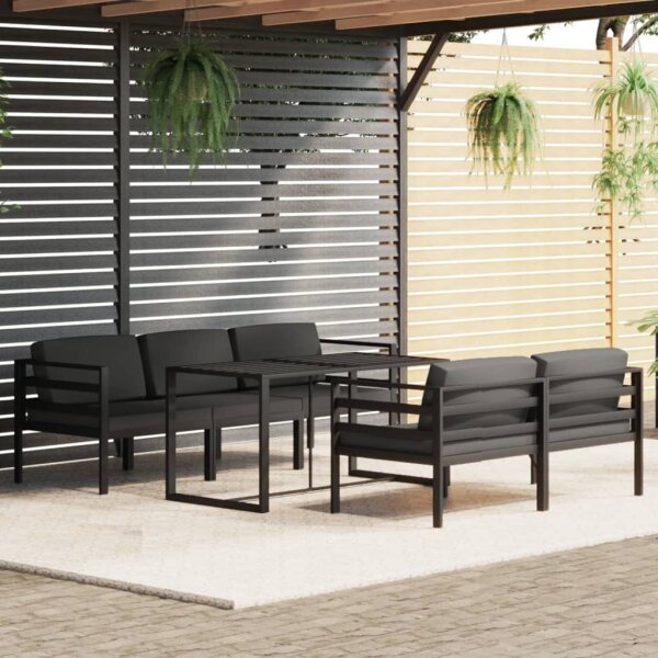 vidaXL 6-tlg. Garten-Lounge-Set mit Kissen Aluminium Anthrazit