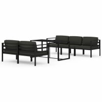 vidaXL 6-tlg. Garten-Lounge-Set mit Kissen Aluminium...