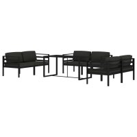 vidaXL 7-tlg. Garten-Lounge-Set mit Kissen Aluminium Anthrazit