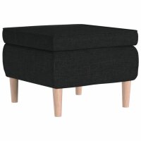 vidaXL Hocker mit Holzbeinen Schwarz Stoff