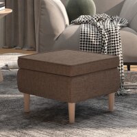 vidaXL Hocker mit Holzbeinen Taupe Stoff