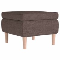 vidaXL Hocker mit Holzbeinen Taupe Stoff