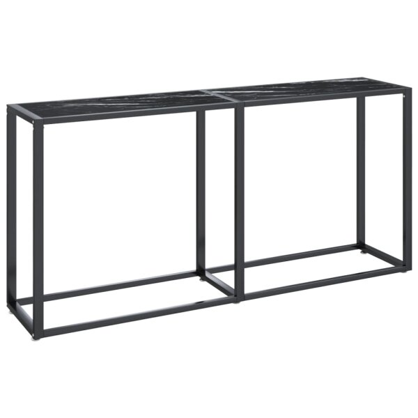 vidaXL Konsolentisch Schwarz Marmor-Optik 160x35x75,5 cm Hartglas