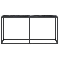 vidaXL Konsolentisch Schwarz Marmor-Optik 160x35x75,5 cm Hartglas